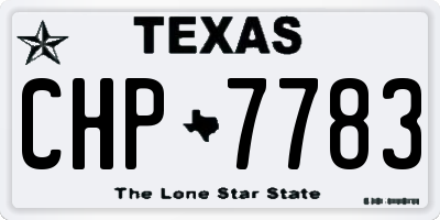 TX license plate CHP7783