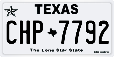 TX license plate CHP7792