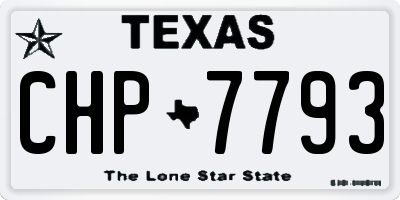 TX license plate CHP7793