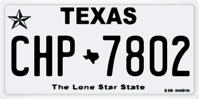TX license plate CHP7802