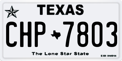 TX license plate CHP7803