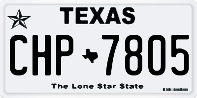 TX license plate CHP7805