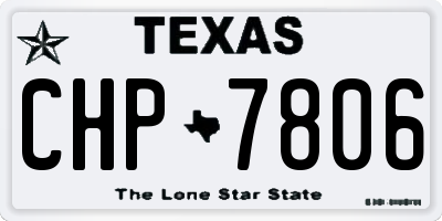 TX license plate CHP7806