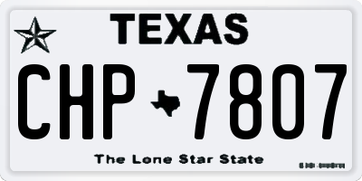 TX license plate CHP7807