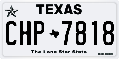 TX license plate CHP7818