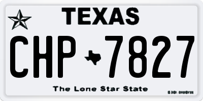 TX license plate CHP7827