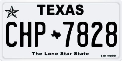 TX license plate CHP7828