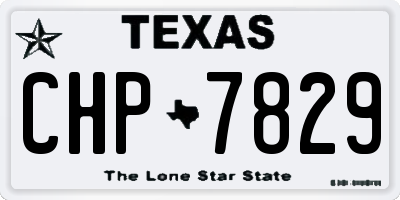TX license plate CHP7829