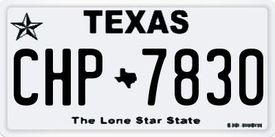 TX license plate CHP7830