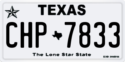 TX license plate CHP7833