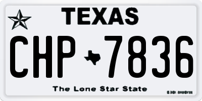 TX license plate CHP7836