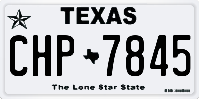 TX license plate CHP7845