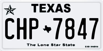 TX license plate CHP7847