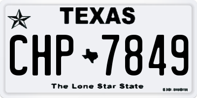 TX license plate CHP7849