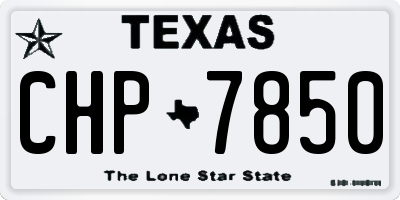 TX license plate CHP7850