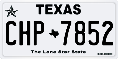 TX license plate CHP7852