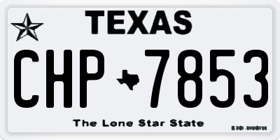 TX license plate CHP7853