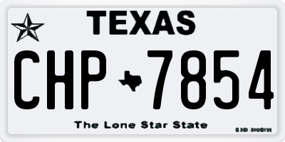 TX license plate CHP7854