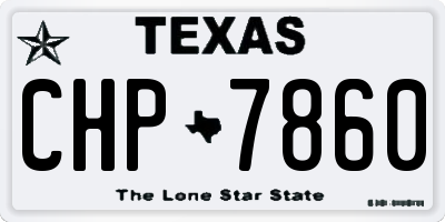 TX license plate CHP7860