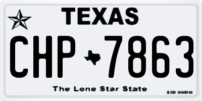 TX license plate CHP7863