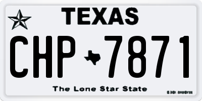 TX license plate CHP7871