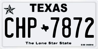 TX license plate CHP7872