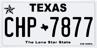 TX license plate CHP7877