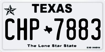 TX license plate CHP7883