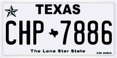 TX license plate CHP7886