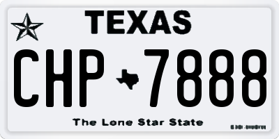TX license plate CHP7888