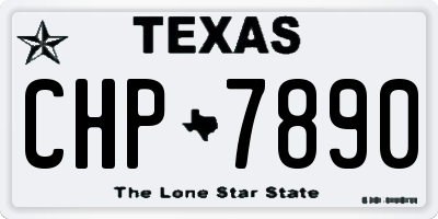 TX license plate CHP7890