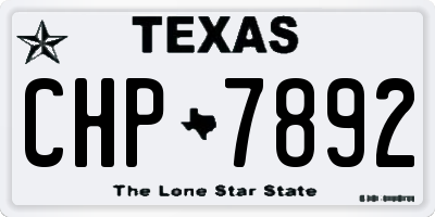 TX license plate CHP7892