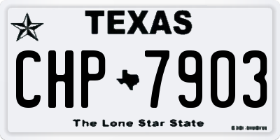 TX license plate CHP7903