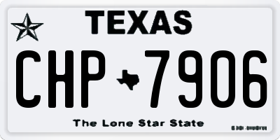 TX license plate CHP7906