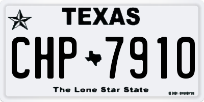 TX license plate CHP7910
