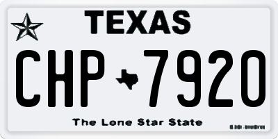 TX license plate CHP7920