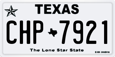 TX license plate CHP7921