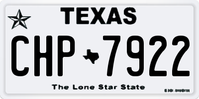 TX license plate CHP7922