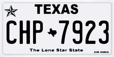 TX license plate CHP7923