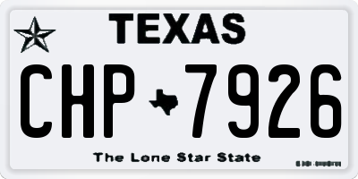 TX license plate CHP7926