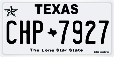 TX license plate CHP7927
