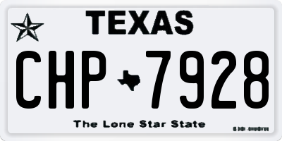 TX license plate CHP7928