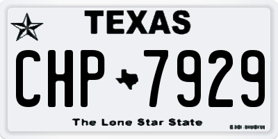 TX license plate CHP7929