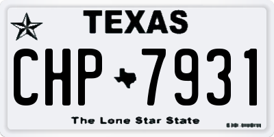 TX license plate CHP7931