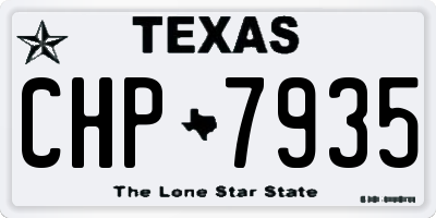 TX license plate CHP7935