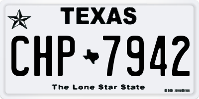 TX license plate CHP7942