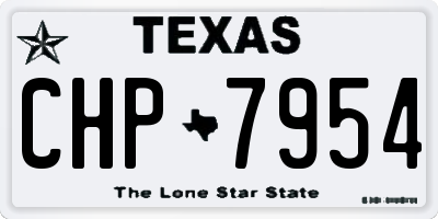 TX license plate CHP7954
