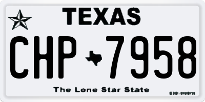 TX license plate CHP7958