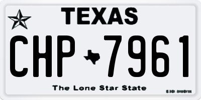 TX license plate CHP7961