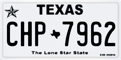 TX license plate CHP7962